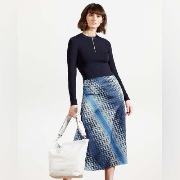 Ted Baker London Dresses & Skirts - Ted Baker London Ionaaa Zig Zag Navy Stretch Woven Midi Dress Women’s 3 Casual